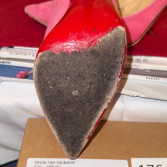 Christian Louboutin Pink Heels with Iconic Red Soles - Picture 11 of 16